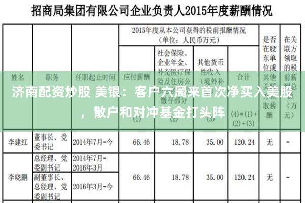 济南配资炒股 美银：客户六周来首次净买入美股，散户和对冲基金打头阵