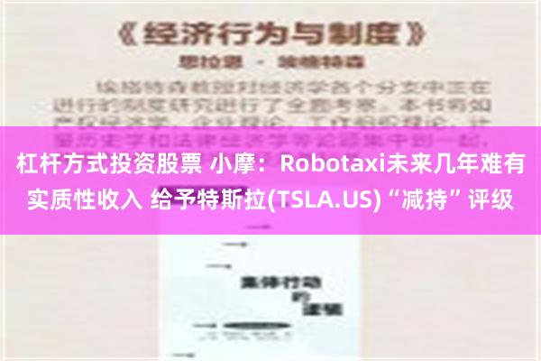 杠杆方式投资股票 小摩：Robotaxi未来几年难有实质性收入 给予特斯拉(TSLA.US)“减持”评级