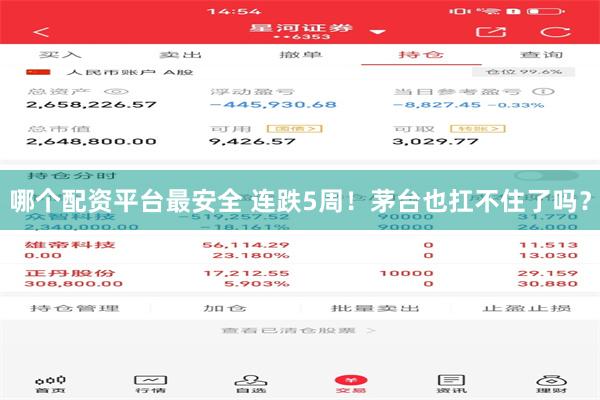 哪个配资平台最安全 连跌5周！茅台也扛不住了吗？