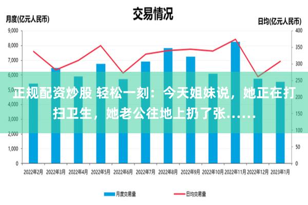 正规配资炒股 轻松一刻：今天姐妹说，她正在打扫卫生，她老公往地上扔了张……