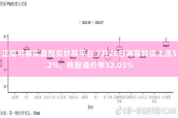 正规可靠实盘配资炒股平台 7月26日湘泵转债上涨5.2%，转股溢价率32.03%