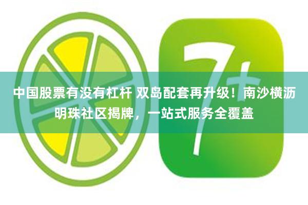 中国股票有没有杠杆 双岛配套再升级！南沙横沥明珠社区揭牌，一站式服务全覆盖
